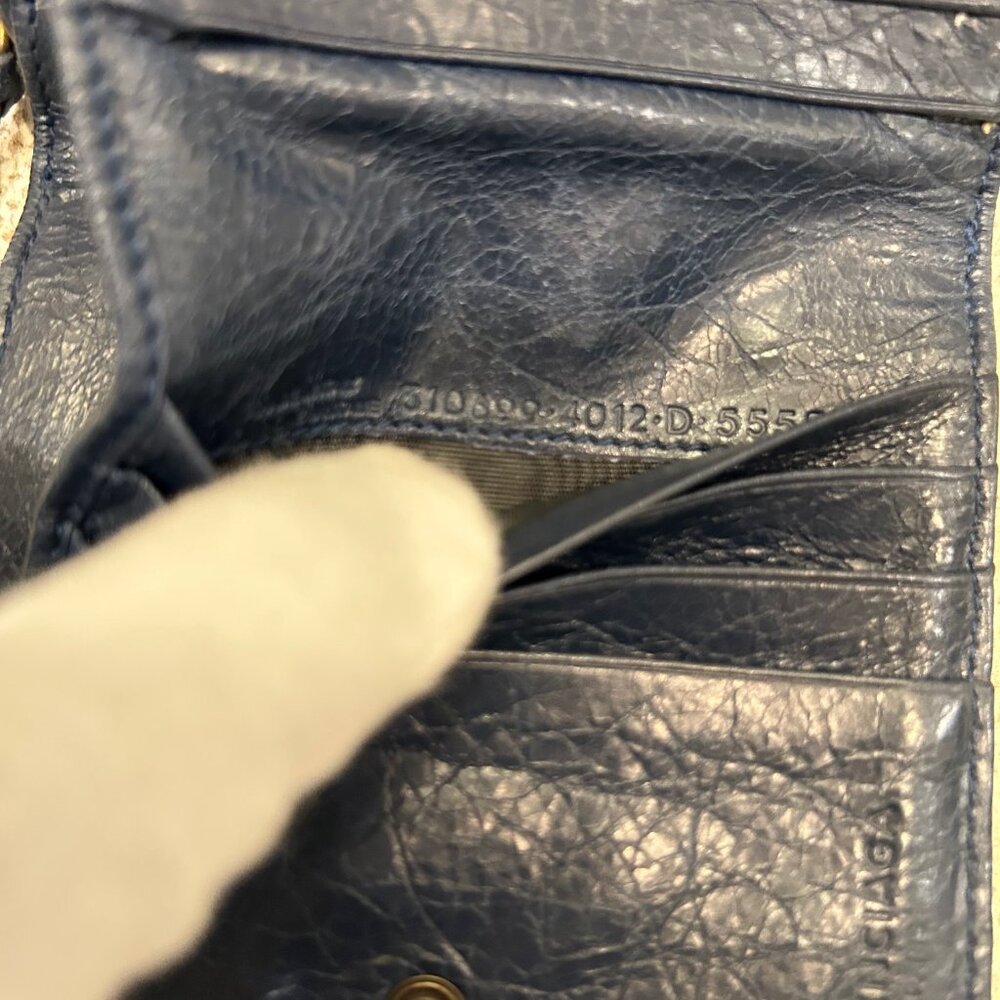 Balenciaga Motocross Teal Blue Compact Wallet - Picture 9 of 10